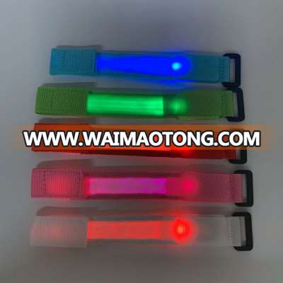 OEM price outdoor sports flashing nylon customized colorful LED wristband